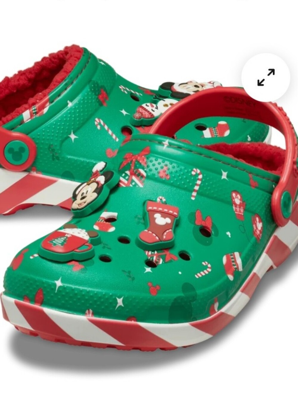 Crocs Kids Disney Mickey Christmas Lined Clog - Green/Red